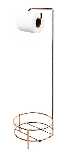 Suporte Porta Papel Higiênico Lixeira 5l Rose Basculante 1