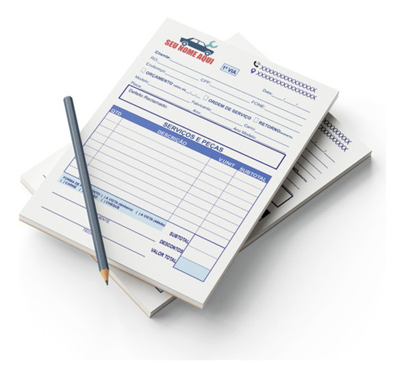 Ordem De Serviço Oficina Mecânica - 15x21 - 100fls - Os 1