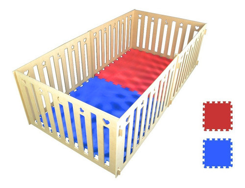 Pelotero Corralito Corral Bebe Madera + Piso 200x100x60cm 0