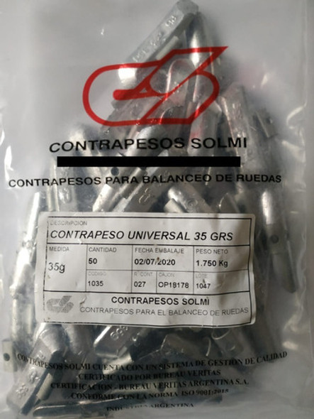 Contrapesos Plomo Llanta Chapa Para Balanceo 35grs X 50unida 0