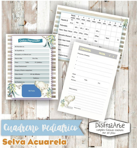 Cuaderno Pediátrico Digital Editable Pdf Selva Safari Acuare 1