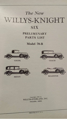 Catalogo Original Willys-knight 70b 1