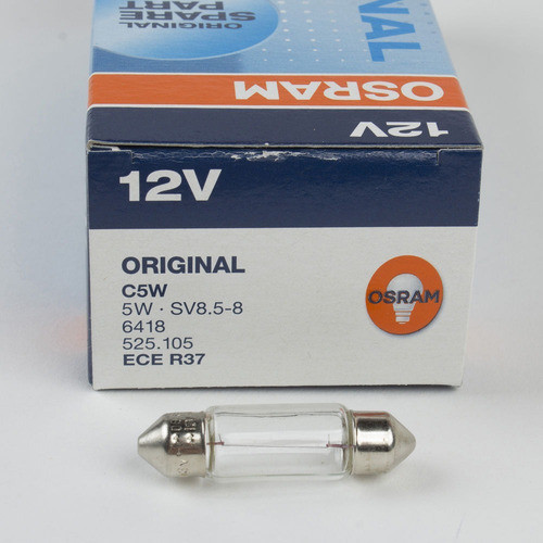 Lampara Tubular Osram Sv8.5-8 38 Mm 12v 5w Italiana X 10 1
