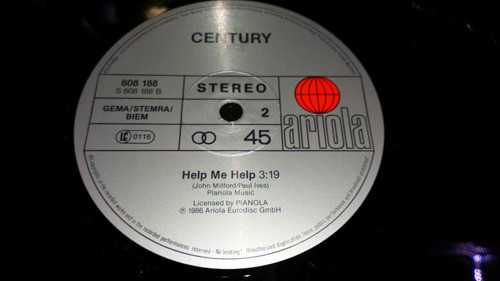 Century Jane Vinilo Maxi Europeo 1986 Excelente Estado 1