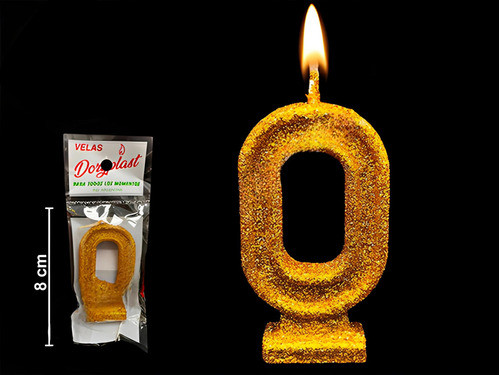 Vela Numerote Con Gibre Dorado Nº 0 1