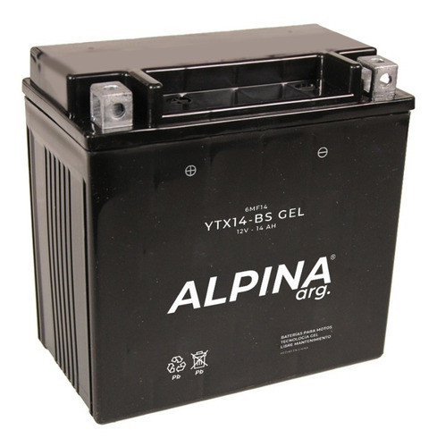 Bateria Motos Alpina Gel Agm Btx14 = Ytx14-bs Agm Bmw Vzh 1
