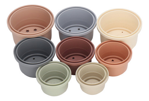 8 Peças De Copos Empilháveis, Cores Ricas, Aprendizado De Co 0