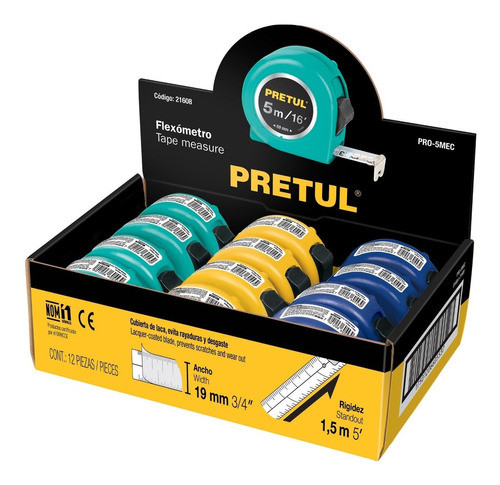 Cinta Métrica 5 Metros Pretul Reforzada Felexometro 21608 0