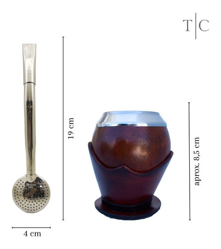 Kit Chimarrão Cuia Uruguaia Coquinho E Bomba Aço Inox Rosca 1
