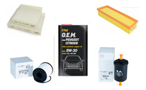 Kit Filtros Original + Aceite Mannol 5w30 Peugeot 208 1.5 N 0