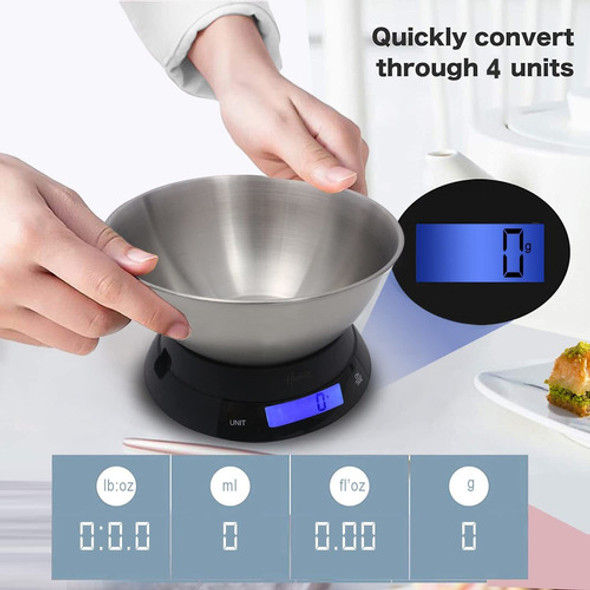Homre Báscula Digital De Alimentos Con Cuenco, Báscula De. 1