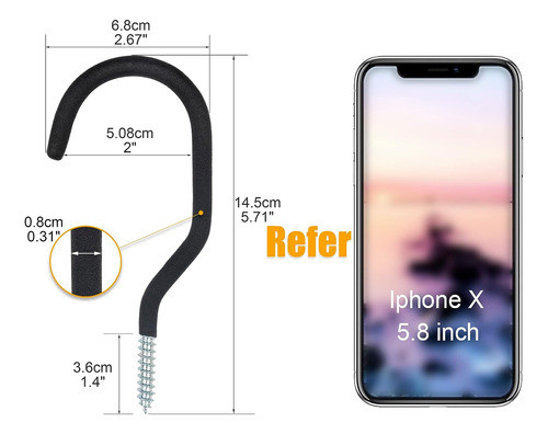 Ganchos Para Bicicletas En Pared, 6 Unidades, Robustos 1