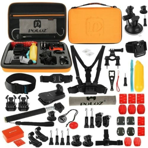 Puluz 53 En 1 Accesorios Set Kits + Caja Estanca Para La Cám 0