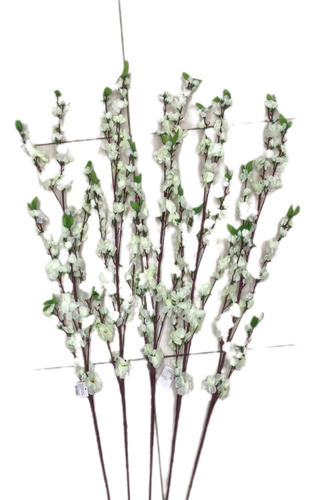 50 Galhos Pessegueiras Artif. Cerejeira Festas Verdeado Flor 0
