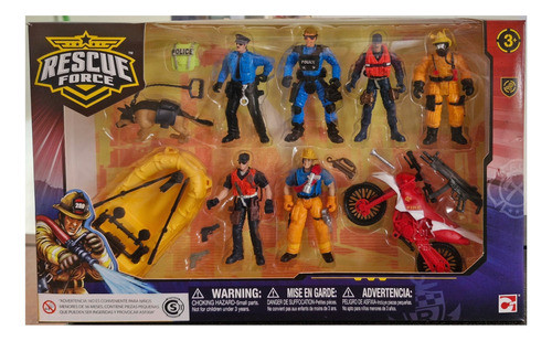 Set X 6 Figuras De Rescate Más Accesorios. Rescue Force 1