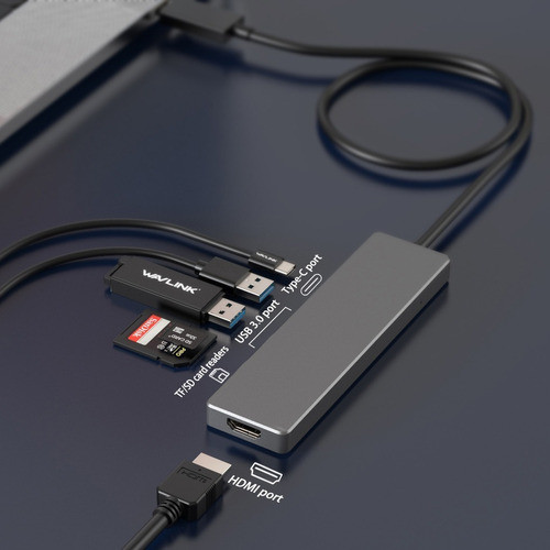 Hub Usb Tipo C, 7 Em 1 , Hdmi 4k, 100w, Usb, Sd E Micro Sd 1
