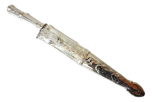 Faca Gaúcha Churrasco Inox 9 Bainha E Cabo Imita Prateada 0