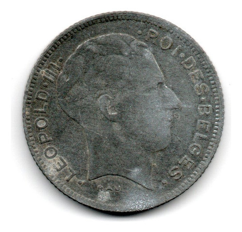 Belgica Moneda 5 Francos Año 1946 Km#129.1 0