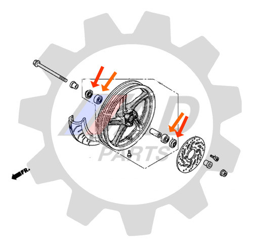 Rolamentos Roda Dianteira Honda Sh 300i Kit 1