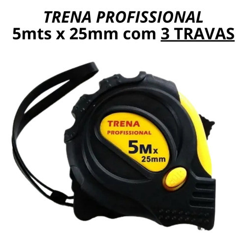 Trena Profissional 5 Metros C/ 3 Travas Fita Larga 2,5cm 1