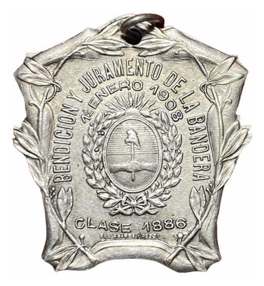 Antigua Medalla 1908 Jura De La Bandera Clase 1886 0