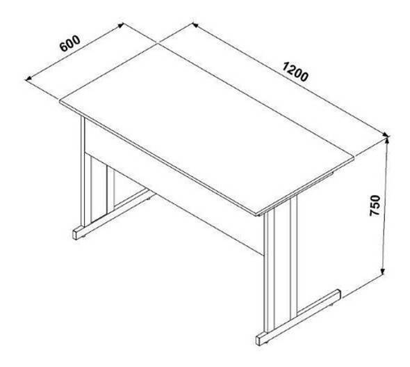 Mesa Escritório De 120cm Pé Metal Calvi Com Preto Web Office 1