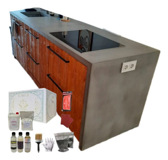 Kit Completo Microcemento Apliqa Mesadas  3kg 1 Kit Completo Microcemento Apliqa Mesadas  3kg 1