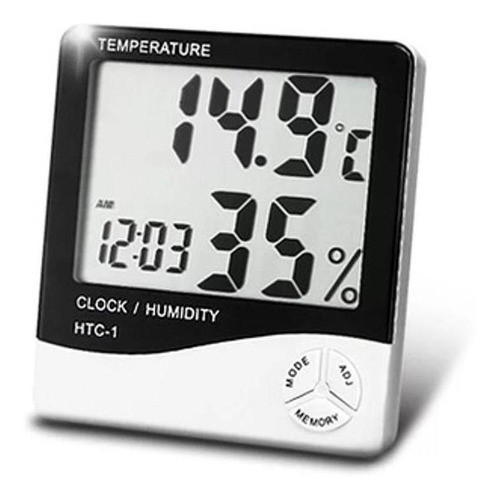 Termohigrómetro Digital Humedad Temperatura Sensor Con Reloj 0