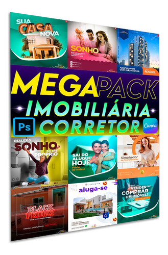 Pack De 500 Artes Para Imobiliária E Corretor De Imóveis 0