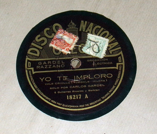 Carlos Gardel Yo Te Imploro 78rpm 10 Pulgadas / Kktus 0