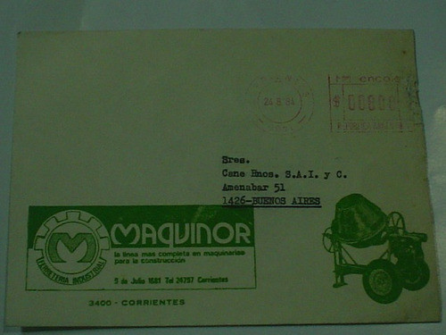 Maquinor Ferreteria Industrial Sobre Carta 1984 Maquina 0
