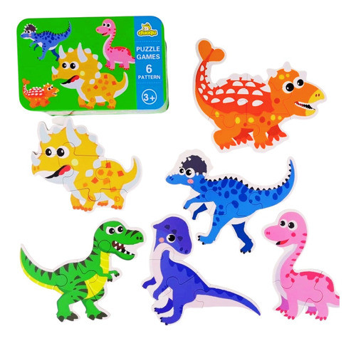 Puzzle Animales De Madera En Lata Infantil 1
