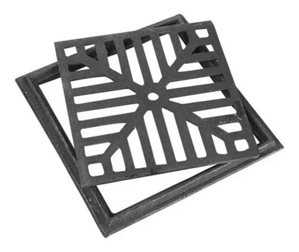 Reja Rejilla Hierro Fundido Con Marco 15x15 Cm Piso Patio 0