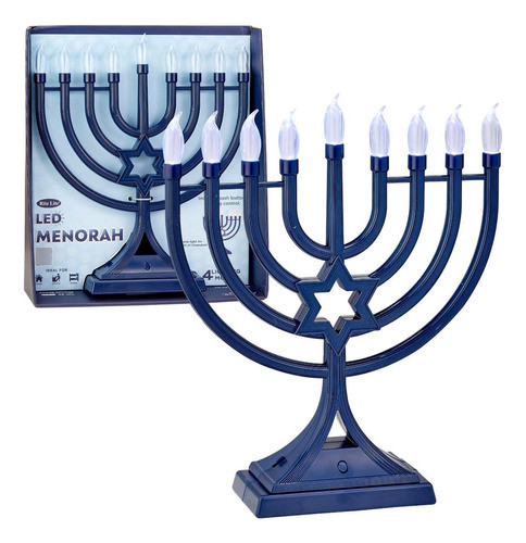 Rite Lite Blue Electric Led Low Voltage Chanukah Menorah Sta 0