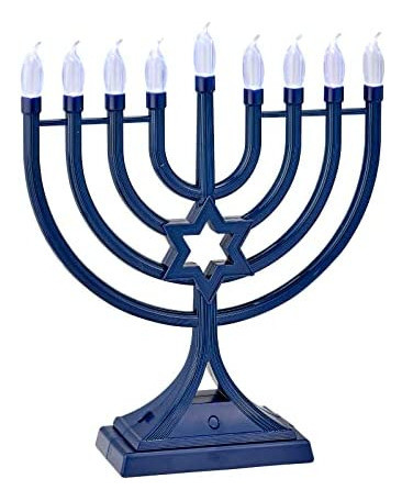 Rite Lite Blue Electric Led Low Voltage Chanukah Menorah Sta 1