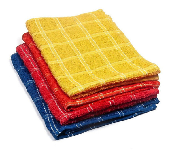 Repasadores Toalla 100% Algodón Cuadros Chicos Pack X3 0