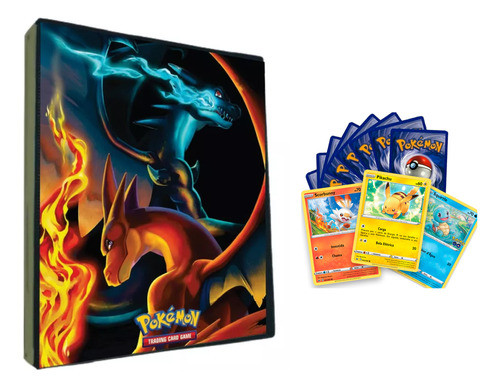 Álbum Fichário Pokémon Porta 180 Cartas Charizard + 50 Cards 0