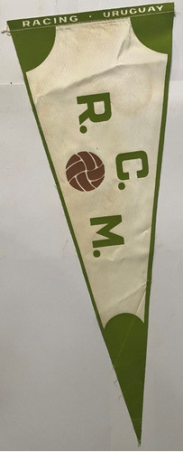 Banderín Racing Club Montevideo, Fútbol, Uruguay, Tela, Bu 0