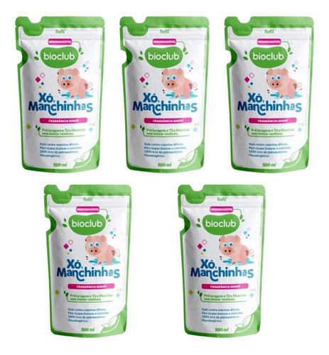 Pré Lavagem Tira Manchas Xô Manchinhas 500ml Refil 5uni 0