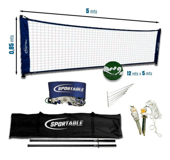 Cancha Futbol Tenis C Estaca 5.0 + Cintas Para Marcar 1