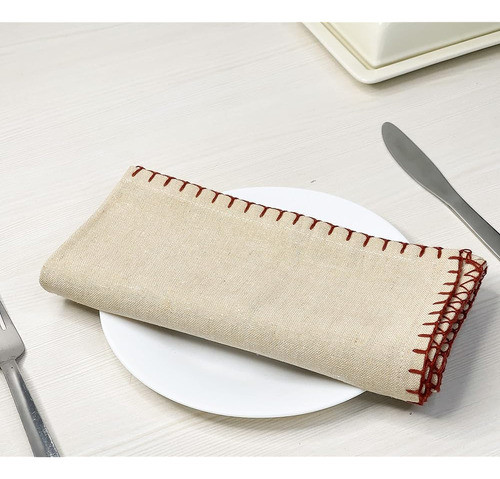 Chardin Home Servilleta De Cambray Beige Con Borde De Puntad 0