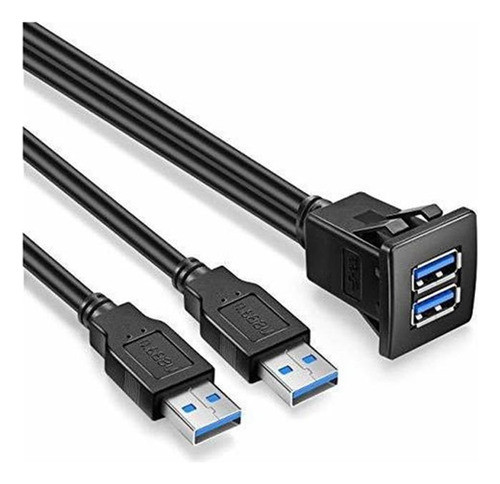 Doble Usb3.0 Montaje Empotrado Cuadrado - 2m 6ft Usb 3.0 Mon 1