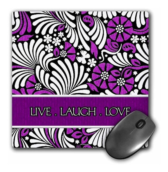 3drose Llc 8 x 8 x 0.25 inches Mouse Pad, Live Laugh Love 0