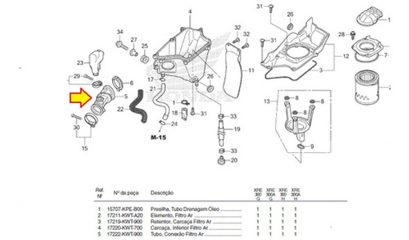 Condutor Ar Xre 300 2009 A 2017 Original Honda 17222-kwt-900 1
