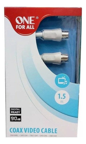 Cable Coaxial 1,5 M One For All Cc4020 Macho Hembra Blanco 1