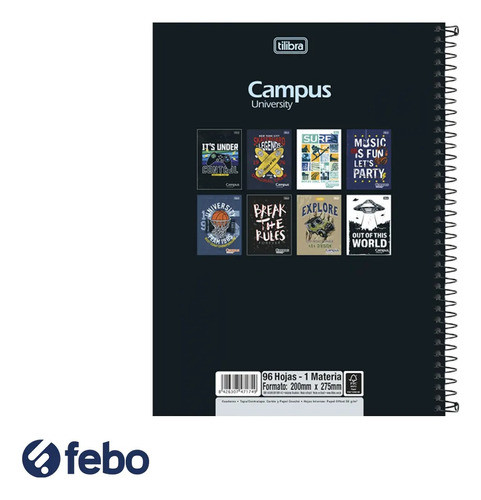 Cuadernola Tapa Dura Tilibra Campus University 96h Febo 1