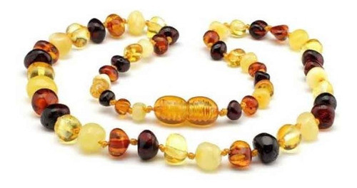 Colar De Âmbar Para Bebê Barroco Multicolor Polido - 33cm 0