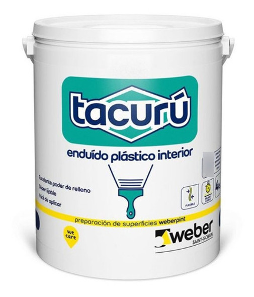 Enduido Plastico Tacuru Pared Interior 4 Litros Color Blanco 0