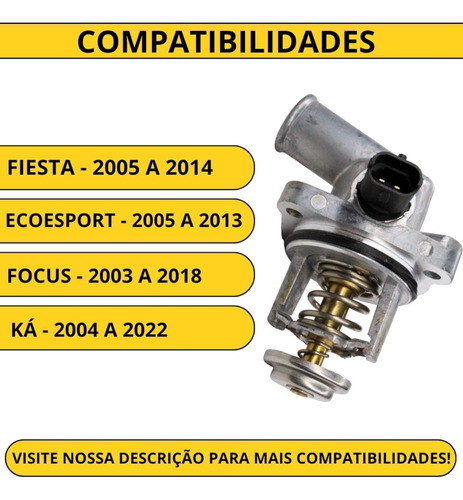 Válvula Termostática Fiesta 1.0 1.6 2005 A 2014 Zetec Rocam 1
