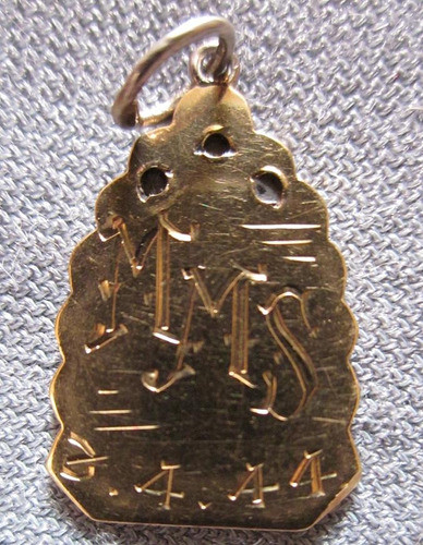 Medalla Oro Blanco Y Amarillo 18 K Diamantes Virgen Pompeya 1